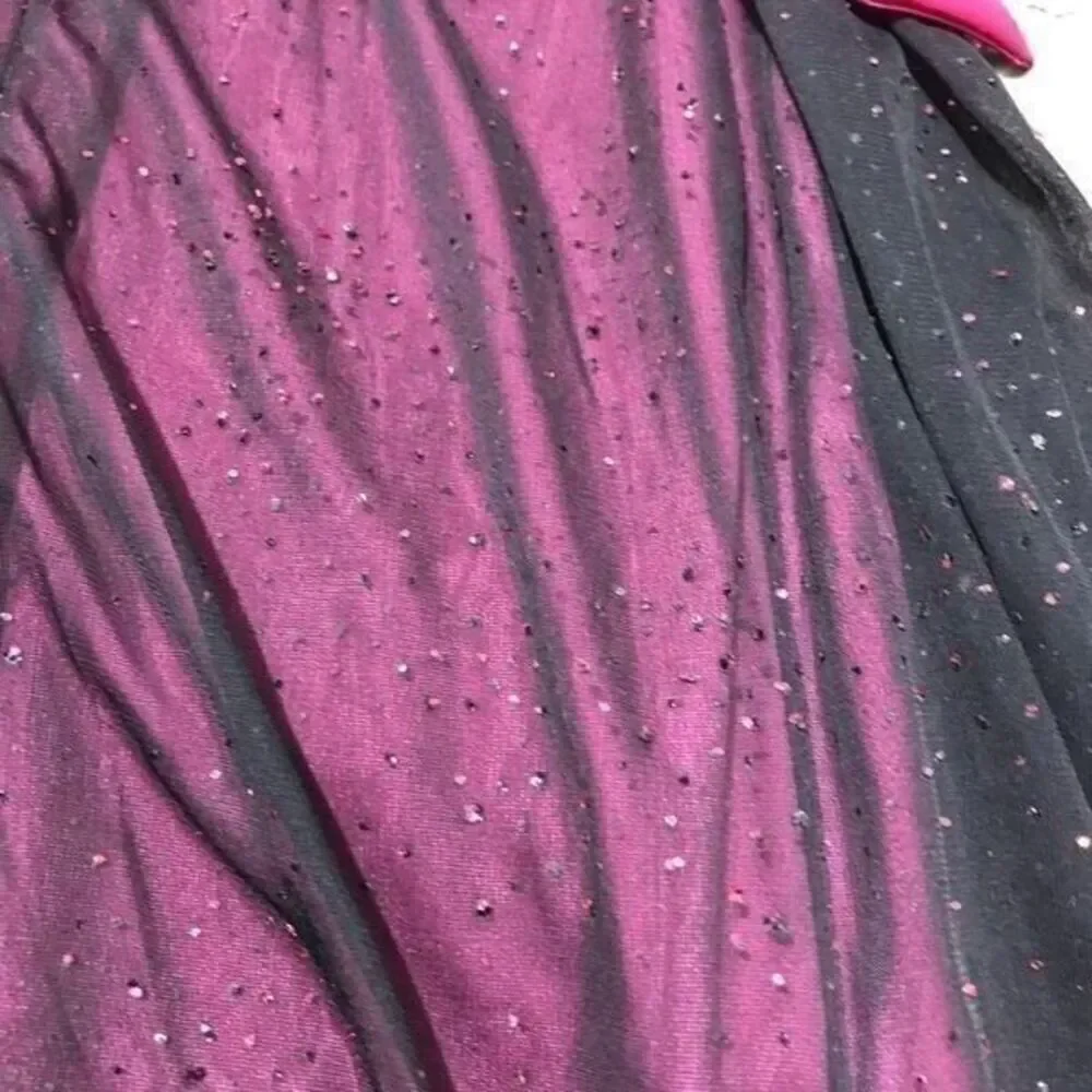 BCX girl Black and cherry red dress size 7. S101